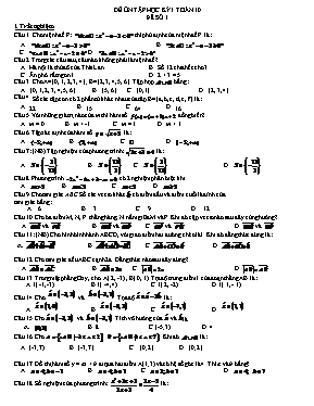 Đề ôn tập học kỳ I Toán 10